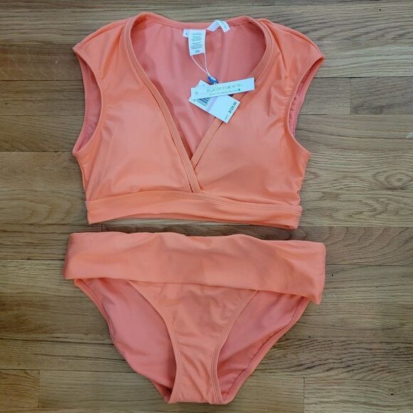 Bleu Rod Beattie Walk The Line Cap Sleeve Top Banded Hipster 2 pc bikin… - Picture 6 of 10